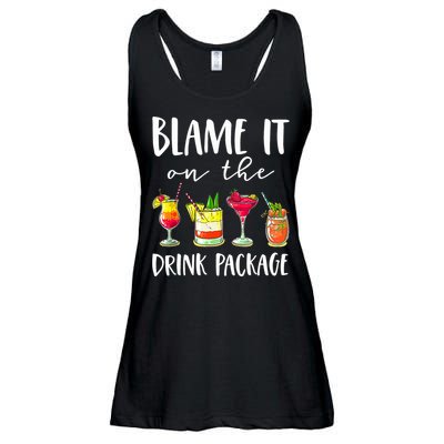 Funny Cruise Gifts Blame It On The Drink Package Ladies Essential Flowy Tank