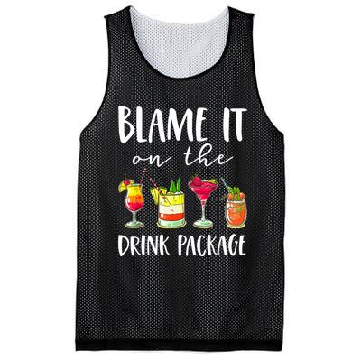 Funny Cruise Gifts Blame It On The Drink Package Mesh Reversible Basketball Jersey Tank