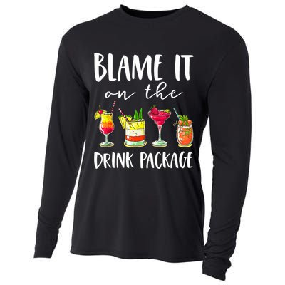 Funny Cruise Gifts Blame It On The Drink Package Cooling Performance Long Sleeve Crew
