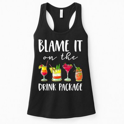 Funny Cruise Gifts Blame It On The Drink Package Womens Tank Top