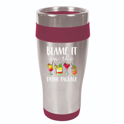 Funny Cruise Gifts Blame It On The Drink Package 16oz Travel Tumbler
