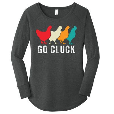 Funny Chicken Go Cluck Chicken Pet Chicken Lovers Funny Chicken Chickens Women's Perfect Tri Tunic Long Sleeve Shirt