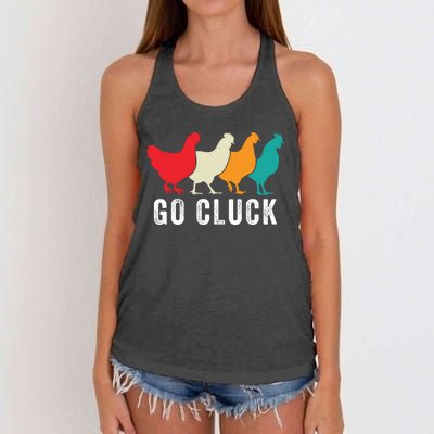 Funny Chicken Go Cluck Chicken Pet Chicken Lovers Funny Chicken Chickens Women's Knotted Racerback Tank