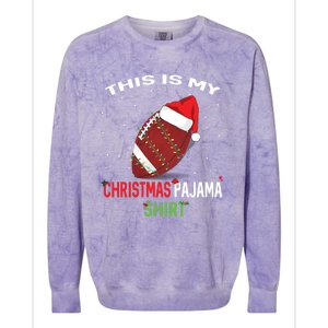 Football Christmas Gift Pajama Tee Family Matching 2020 Funny Gift Colorblast Crewneck Sweatshirt