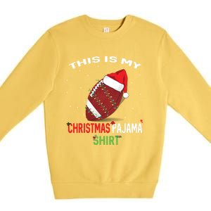 Football Christmas Gift Pajama Tee Family Matching 2020 Funny Gift Premium Crewneck Sweatshirt