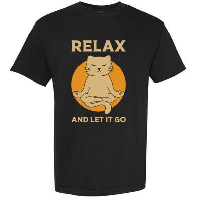 Funny Cat Graphic Yoga Zen Meditation Garment-Dyed Heavyweight T-Shirt