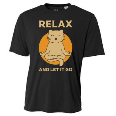 Funny Cat Graphic Yoga Zen Meditation Cooling Performance Crew T-Shirt