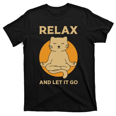 Funny Cat Graphic Yoga Zen Meditation T-Shirt