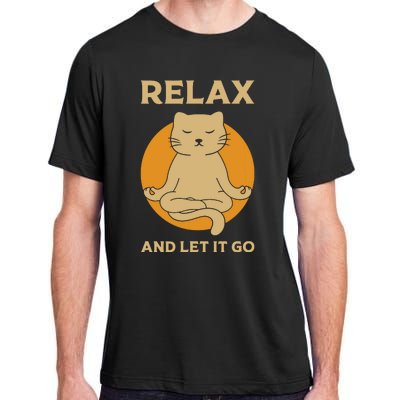 Funny Cat Graphic Yoga Zen Meditation Adult ChromaSoft Performance T-Shirt