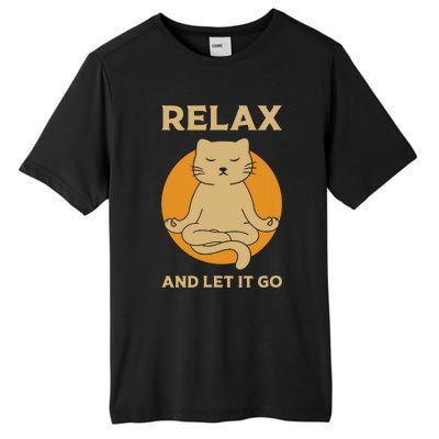 Funny Cat Graphic Yoga Zen Meditation Tall Fusion ChromaSoft Performance T-Shirt