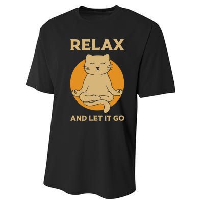 Funny Cat Graphic Yoga Zen Meditation Performance Sprint T-Shirt