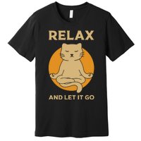 Funny Cat Graphic Yoga Zen Meditation Premium T-Shirt