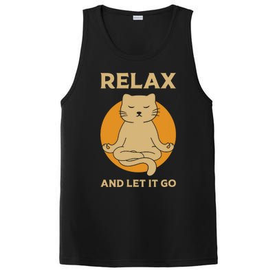 Funny Cat Graphic Yoga Zen Meditation PosiCharge Competitor Tank