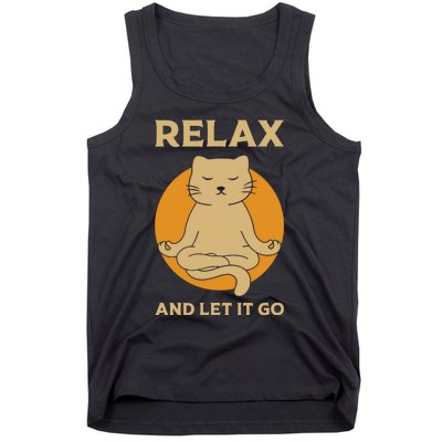 Funny Cat Graphic Yoga Zen Meditation Tank Top