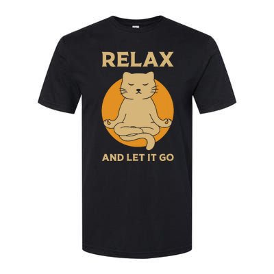 Funny Cat Graphic Yoga Zen Meditation Softstyle® CVC T-Shirt