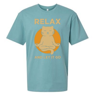 Funny Cat Graphic Yoga Zen Meditation Sueded Cloud Jersey T-Shirt