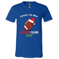 Football Christmas Gift Pajama Tee Family Matching 2020 Funny Gift V-Neck T-Shirt