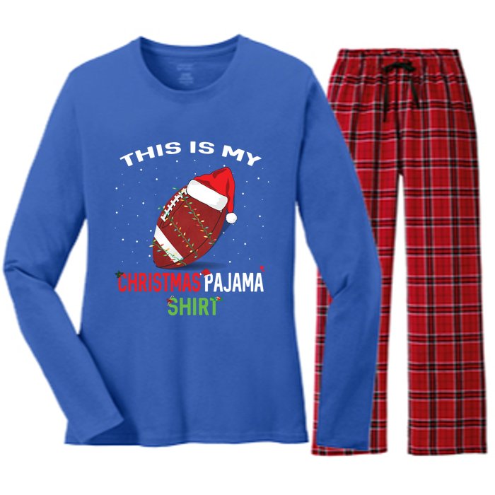 Football Christmas Gift Pajama Tee Family Matching 2020 Funny Gift Women's Long Sleeve Flannel Pajama Set 