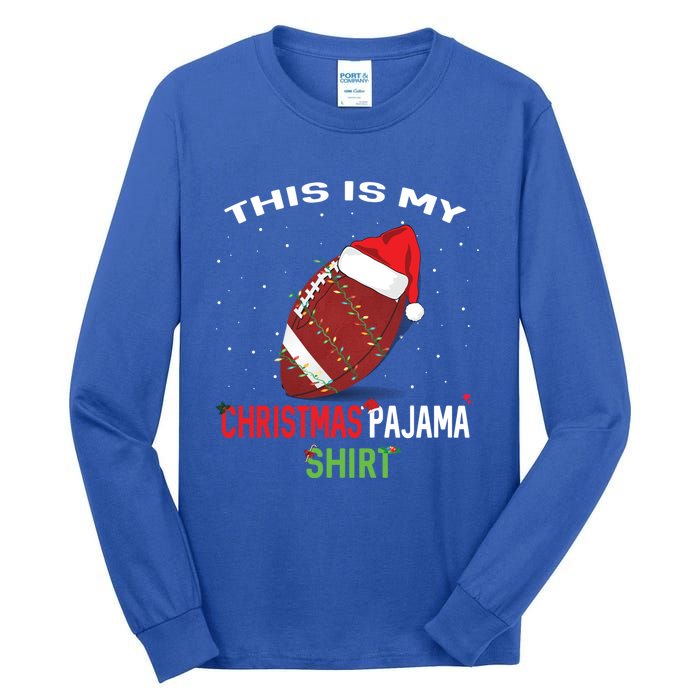 Football Christmas Gift Pajama Tee Family Matching 2020 Funny Gift Tall Long Sleeve T-Shirt