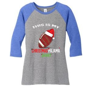 Football Christmas Gift Pajama Tee Family Matching 2020 Funny Gift Women's Tri-Blend 3/4-Sleeve Raglan Shirt