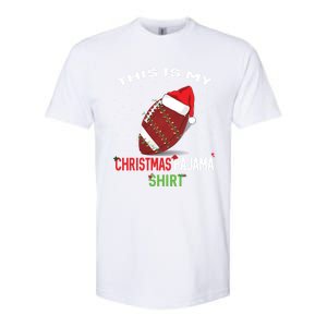 Football Christmas Gift Pajama Tee Family Matching 2020 Funny Gift Softstyle CVC T-Shirt