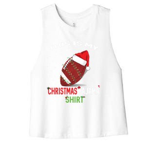 Football Christmas Gift Pajama Tee Family Matching 2020 Funny Gift Women's Racerback Cropped Tank