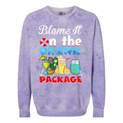 Funny Cruise Gifts Blame It On The Drink Package Summer Colorblast Crewneck Sweatshirt