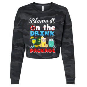 Funny Cruise Gifts Blame It On The Drink Package Summer Cropped Pullover Crew