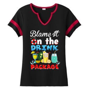 Funny Cruise Gifts Blame It On The Drink Package Summer Ladies Halftime Notch Neck Tee