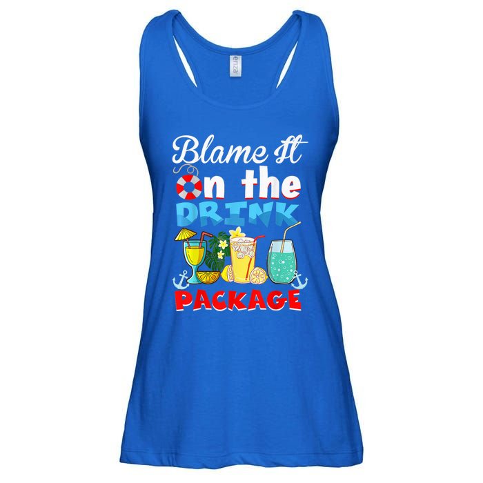 Funny Cruise Gifts Blame It On The Drink Package Summer Ladies Essential Flowy Tank