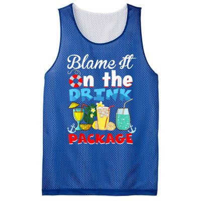 Funny Cruise Gifts Blame It On The Drink Package Summer Mesh Reversible Basketball Jersey Tank