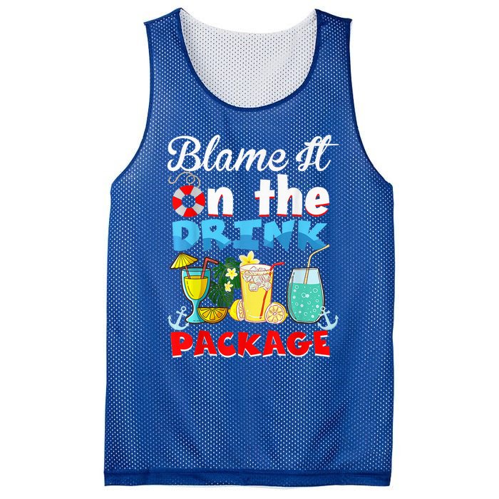 Funny Cruise Gifts Blame It On The Drink Package Summer Mesh Reversible Basketball Jersey Tank