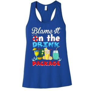 Funny Cruise Gifts Blame It On The Drink Package Summer Women's Racerback Tank