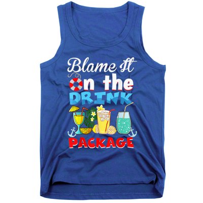 Funny Cruise Gifts Blame It On The Drink Package Summer Tank Top