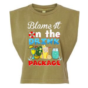 Funny Cruise Gifts Blame It On The Drink Package Summer Garment-Dyed Women's Muscle Tee