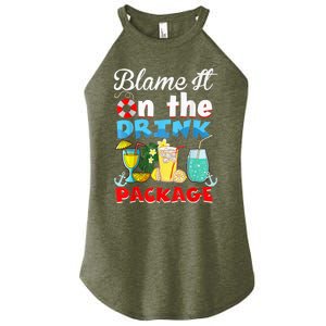 Funny Cruise Gifts Blame It On The Drink Package Summer Women's Perfect Tri Rocker Tank