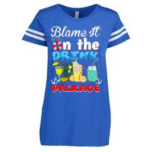 Funny Cruise Gifts Blame It On The Drink Package Summer Enza Ladies Jersey Football T-Shirt