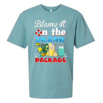 Funny Cruise Gifts Blame It On The Drink Package Summer Sueded Cloud Jersey T-Shirt