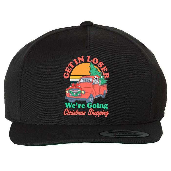 Funny Christmas Get In Loser Were Going Christmas Shopping Skeleton Wool Snapback Cap