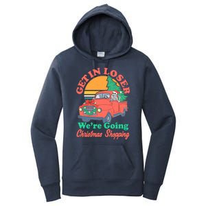 Funny Christmas Get In Loser Were Going Christmas Shopping Skeleton Women's Pullover Hoodie