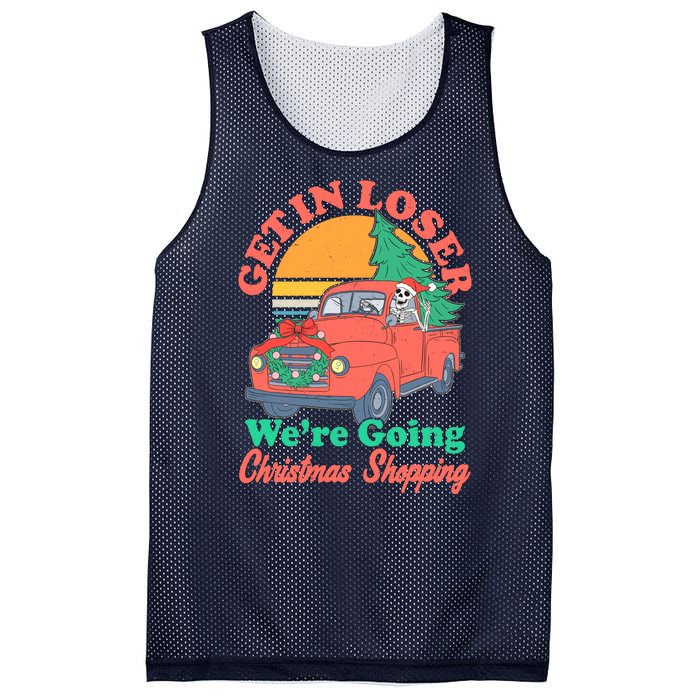 Funny Christmas Get In Loser Were Going Christmas Shopping Skeleton Mesh Reversible Basketball Jersey Tank