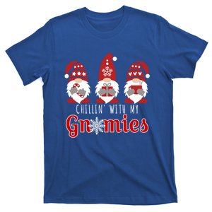 Funny Christmas Gnome Gift Three Gnomes Chillin With My Gnomies T-Shirt