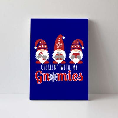 Funny Christmas Gnome Gift Three Gnomes Chillin With My Gnomies Canvas