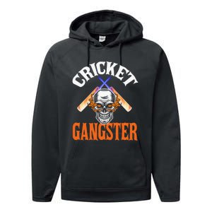 Funny Cricket Gangster Quote Cricket Player Performance Fleece Hoodie