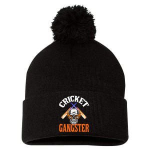 Funny Cricket Gangster Quote Cricket Player Pom Pom 12in Knit Beanie