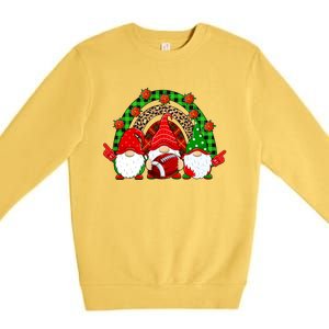 Football Christmas Gnomes Football Player Xmas Party Cool Gift Premium Crewneck Sweatshirt