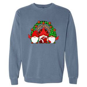 Football Christmas Gnomes Football Player Xmas Party Cool Gift Garment-Dyed Sweatshirt