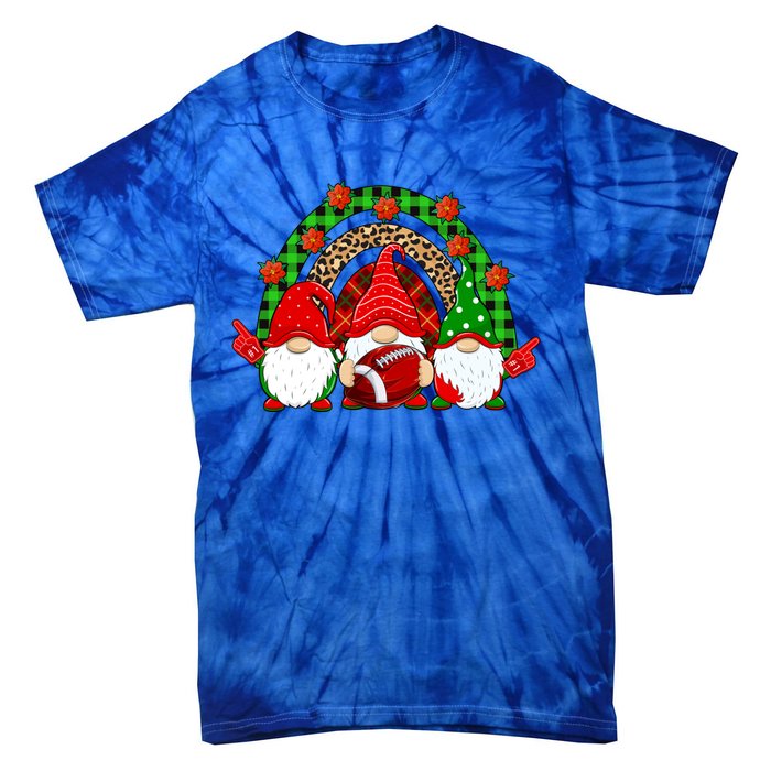 Football Christmas Gnomes Football Player Xmas Party Cool Gift Tie-Dye T-Shirt