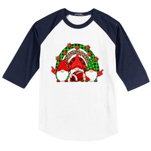 Football Christmas Gnomes Football Player Xmas Party Cool Gift Baseball Sleeve Shirt