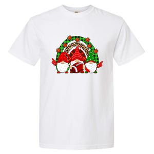 Football Christmas Gnomes Football Player Xmas Party Cool Gift Garment-Dyed Heavyweight T-Shirt